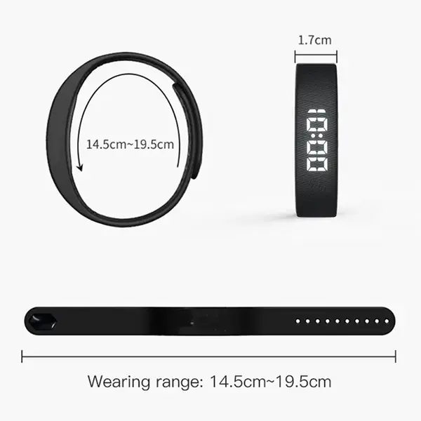 SKMEI Smart Bracelet 3D Smart Band Sports Pedometer – Color: Black – View 2
