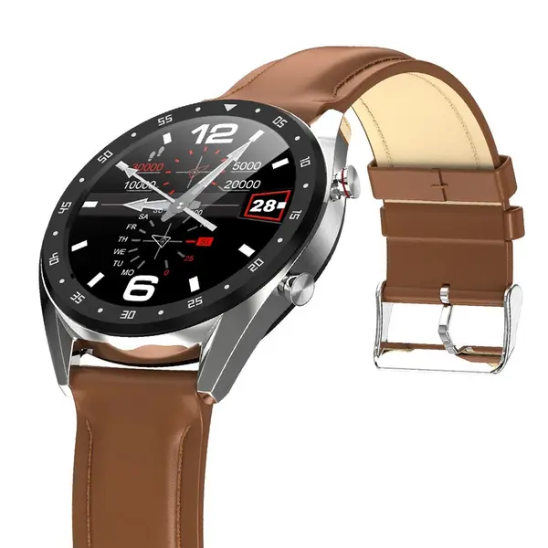 Microwear L7 Bluetooth Calling Smartwatch – Color: Brown – View 3