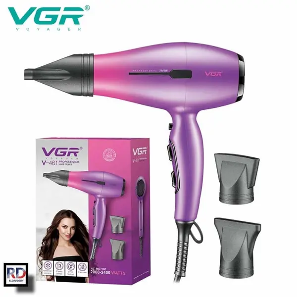 VGR V-461 2000w Foldable Low Noise Professional Hair Dryer  – Color: Black – View 3