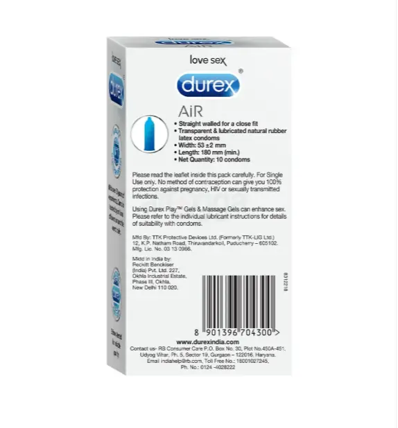 Durex Air Ultra Thin Condom - 10Pcs Pack - 53mm – View 2