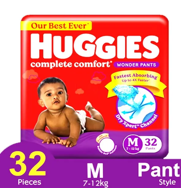 Huggies Wonder Soft and Comfortable Pant System Baby Diaper – Quantity: 32 pcs – View 2