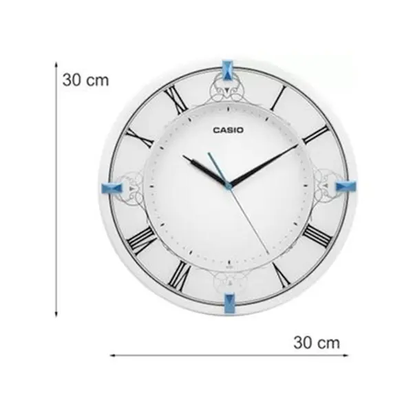 CASIO IQ-85-7DF Analog Clock Type Resin Wall Clock White Color – View 3