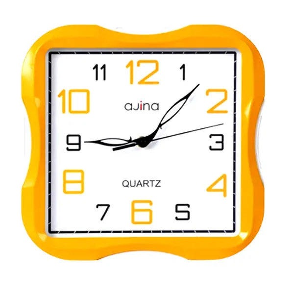 Ajina Turban Versatile Decor SQ Curve Wall Clock – Color: Yellow – View 1