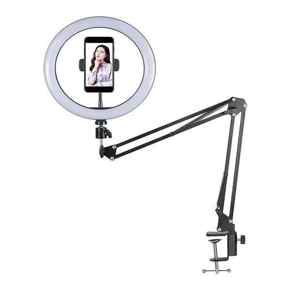 Overhead Video Stand with 10 inch Ring Light and Phone Mount for Drawing – View 1