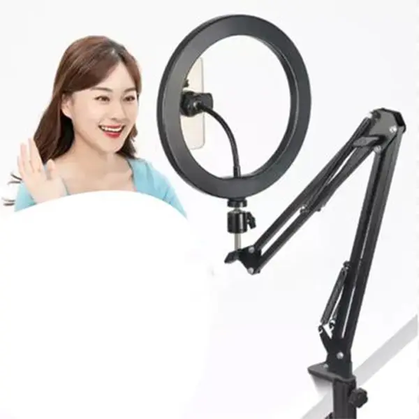 Overhead Video Stand with 10 inch Ring Light and Phone Mount for Drawing – View 3