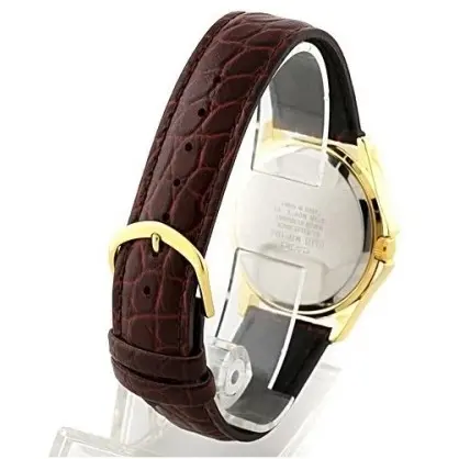 CASIO MTP-1183Q-7ADF Enticer Analogique Gold Dial Pure Leather Strap Watch  – View 7