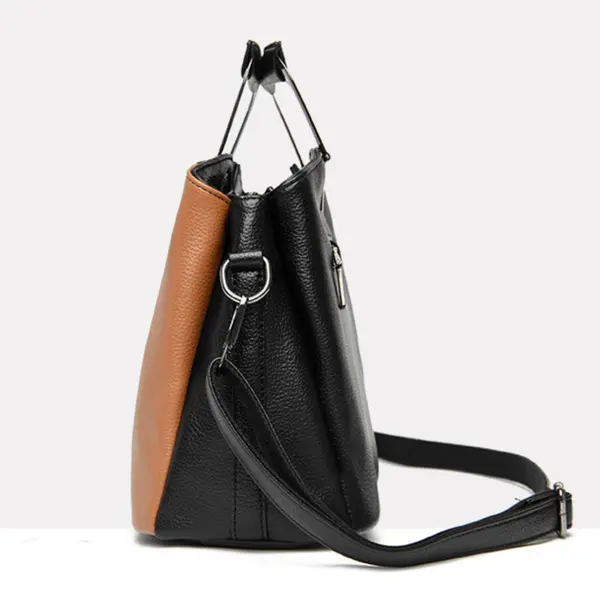 Trendy Contrast Luxury & Stylish Design Color Women's Shoulder Bag – Color: Black – View 2