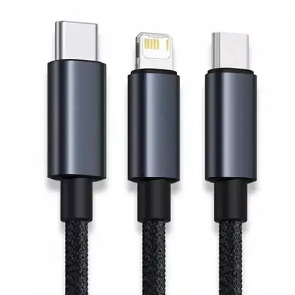 Baseus Minimalist 3-in-1 Fast Charging 1.2m USB to Type-C Lightning & Micro USB Cable – View 2