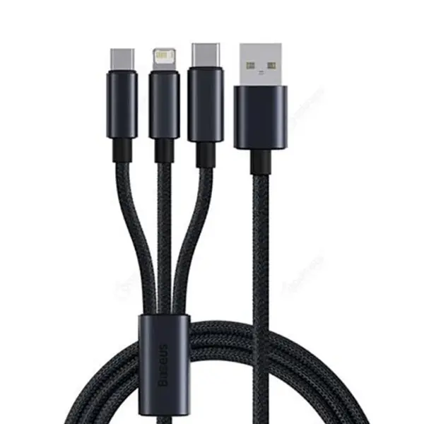 Baseus Minimalist 3-in-1 Fast Charging 1.2m USB to Type-C Lightning & Micro USB Cable – View 1