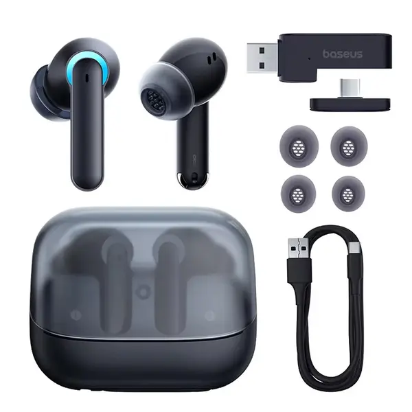 Baseus Gaming TWS AeQur G10 ANC 4mic True Wireless Earphones – Color: Black – View 2