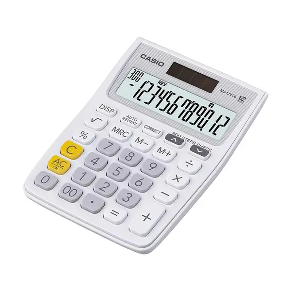 Casio MJ-12VCB Check and Correct Multi-color Desktop Calculator – Color: White – View 1