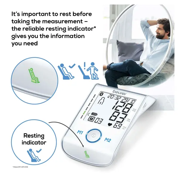 Beurer BM-85 Bluetooth Blood Pressure Monitor with Resting Indicator – View 2