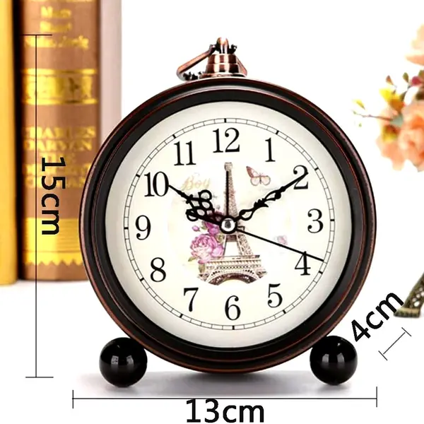 Bedroom Retro Silent Non Ticking Desktop Alarm Clock – View 2