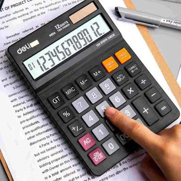 Deli EM01420 12 Digits Plastic Desktop Calculator Original – View 4