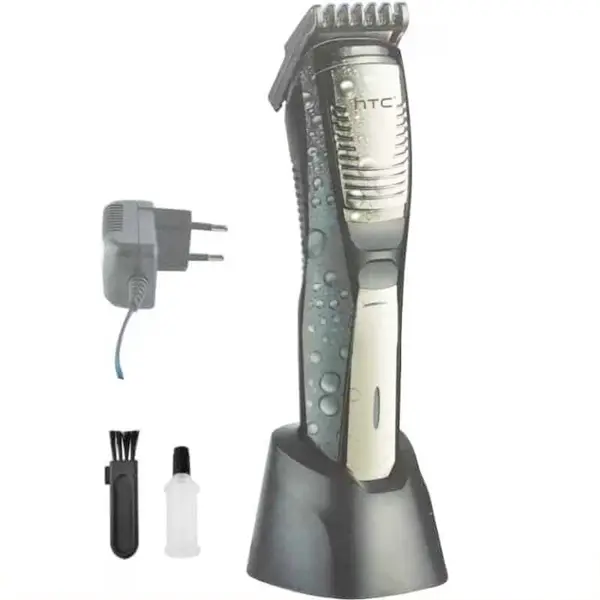 HTC AT-029 Waterproof Rechargeable Cordless Trimmer For Men – Color: Silver – View 2