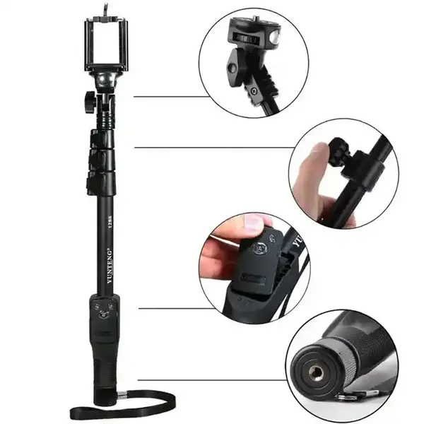 Yunteng YT-1288 Extendable Handheld Monopod Selfie Stick With Shutter Release – View 2