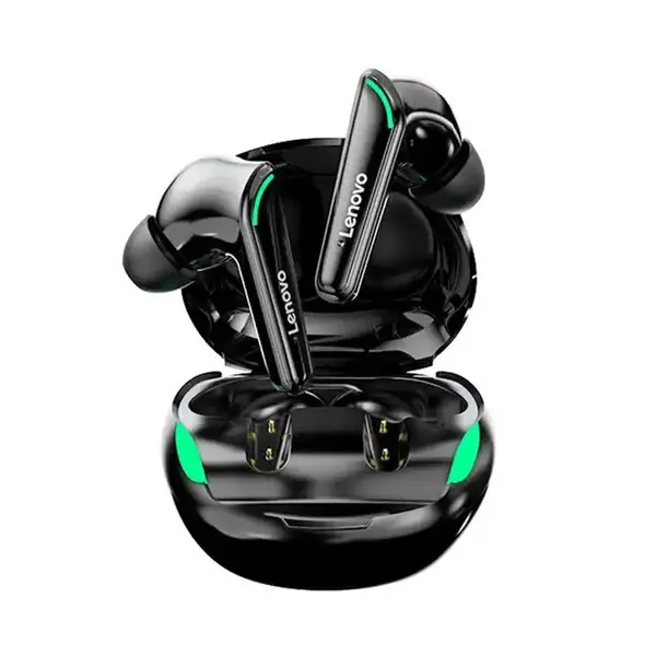  Lenovo XT92 True Wireless Gaming Earbuds – Color: Black – View 1