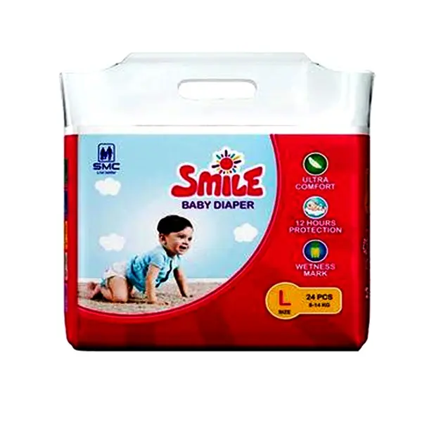 SMC Smile Dry Lock Ensures Low Rewet Belt System Baby Diaper – Quantity: 24 pcs – View 2