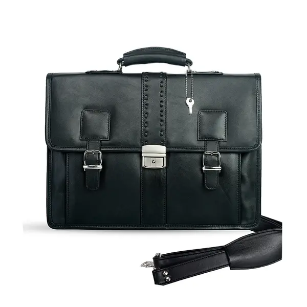 New Official Bag with 100% Genuine Leather Office Bag – Color: Black – View 1