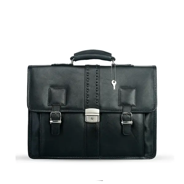 New Official Bag with 100% Genuine Leather Office Bag – Color: Black – View 2