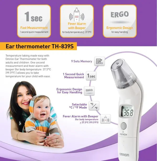 Omron MC-523 For All Ages Ear Thermometer  – View 4