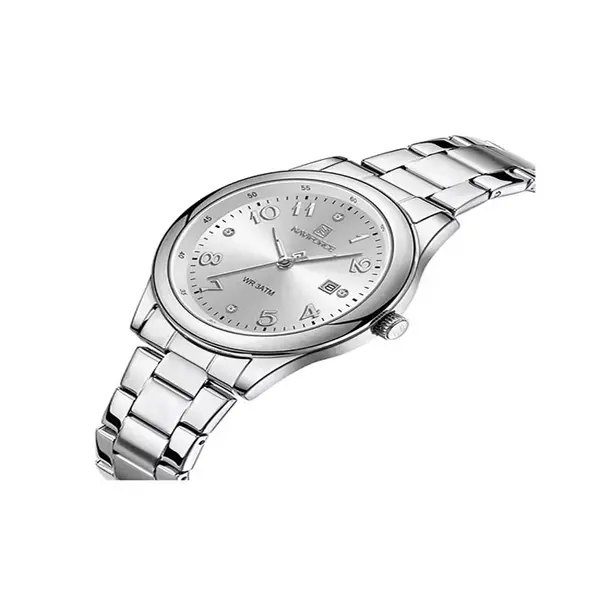 NAVIFORCE NF5059 Japanese Quartz Movement Women’s Elegant Watch – Dial Color: White, Strap Color: White – View 2