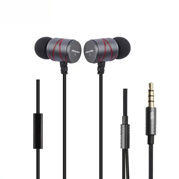 AWEI Q5I Supper Bass In Ear 3.5mm Wired Earphone – Color: Gray – View 2