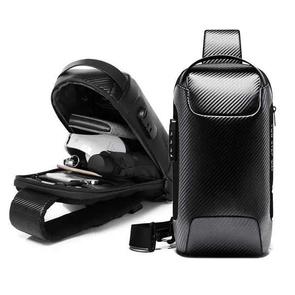 Bange 22085 Anti-theft Water Resist High Density Fabric Cross body Chest Bag – Color: Gray – View 2