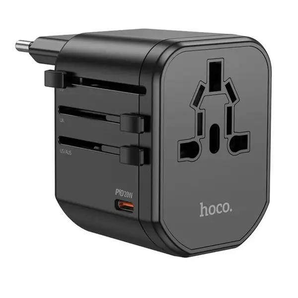 Hoco AC15 3-Port PD20W Universal Charger Global Plug Adapter – View 5