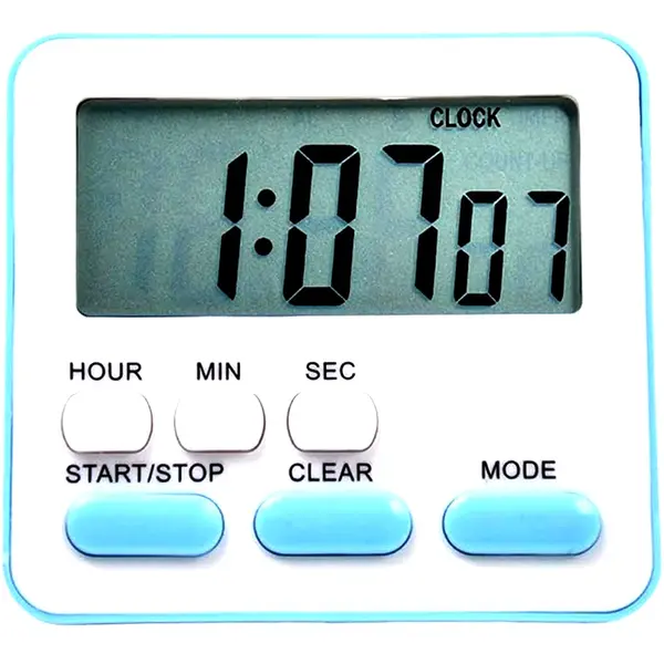 Kitchen Clock English 24-hour Electronic Timer LCD Digital Reminder Table Clock – Color: Blue – View 1