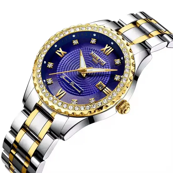 Nibosi 2315 High Quality Stainless Steel Waterproof Women's Watch – Dial Color: Purple, Strap Color: Silver – View 2