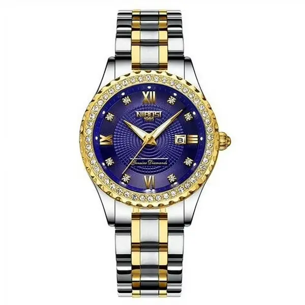 Nibosi 2315 High Quality Stainless Steel Waterproof Women's Watch – Dial Color: Purple, Strap Color: Silver – View 1