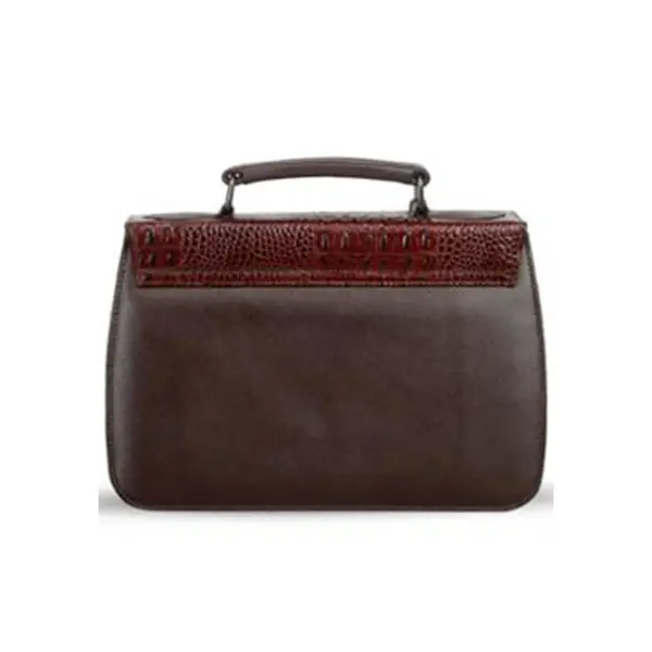 SB-HB502 SSB Leather Croco-Design Ladies Handbag – Color: Brown – View 3