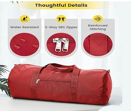 Vorspack 20 Inches Foldable & Lightweight Gym Bag for Men – Color: Red – View 3