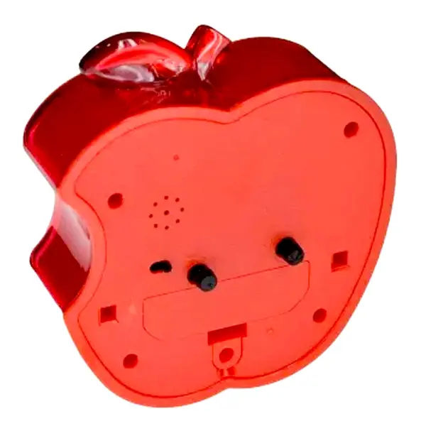 Apple Table Alarm Clock Jumping Movement Needle Display – Color: Red – View 2