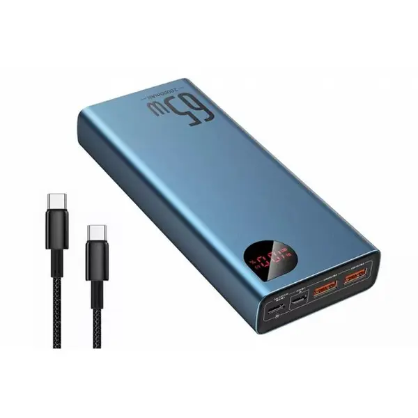 Baseus PPIMDA-D01 Digital display 20000mAh 65w Quick Charge Power Bank – Color: Blue – View 2