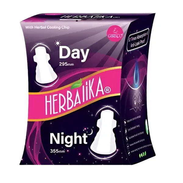 Herbalika Day and Night Sanitary Pads with Cooling Chip – View 1