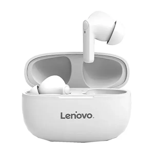 Lenovo HT05 TWS Wireless Bluetooth Earbuds – Color: White – View 2