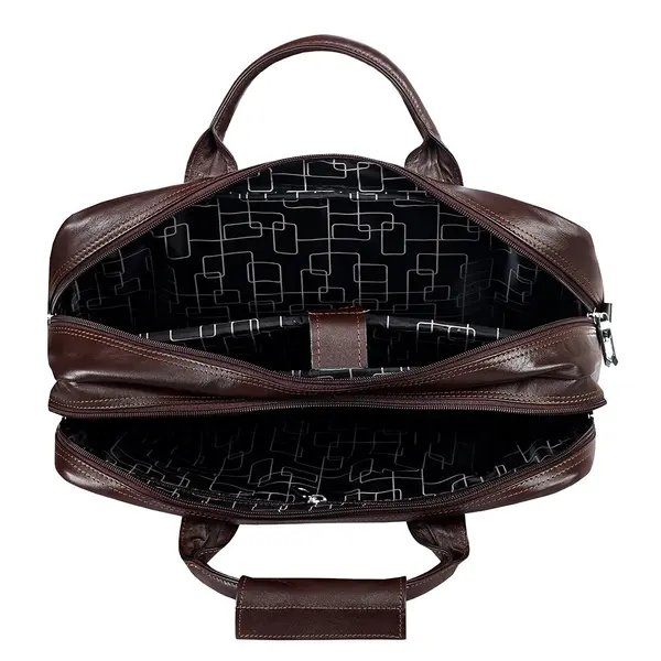 New Official Bag with 100% Genuine Leather Office Bag – Color: Brown – View 3