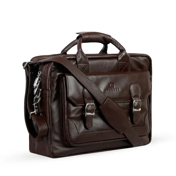 New Official Bag with 100% Genuine Leather Office Bag – Color: Brown – View 2