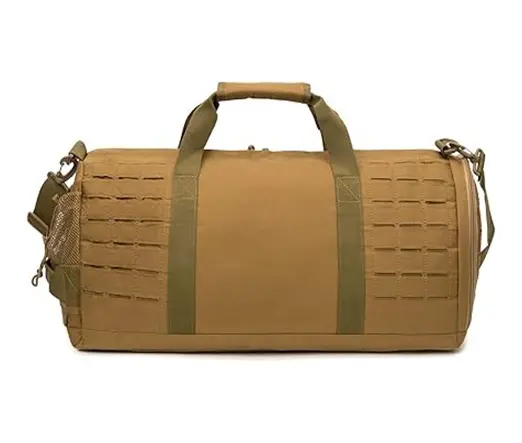 QT&QY 40L Military Tactical Duffle Men Sport Gym Bag – Color: Brown – View 3