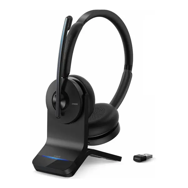 Anker PowerConf H700 Bluetooth Headphone with Charging Stand – Color: Black – View 1