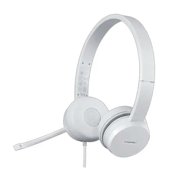 Lenovo 110 White USB Wired Stereo Headset – View 1