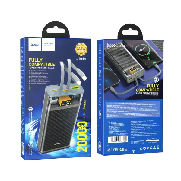 HOCO J104A 10000mAh Discovery Edition LED Digital Display Power Bank – View 3