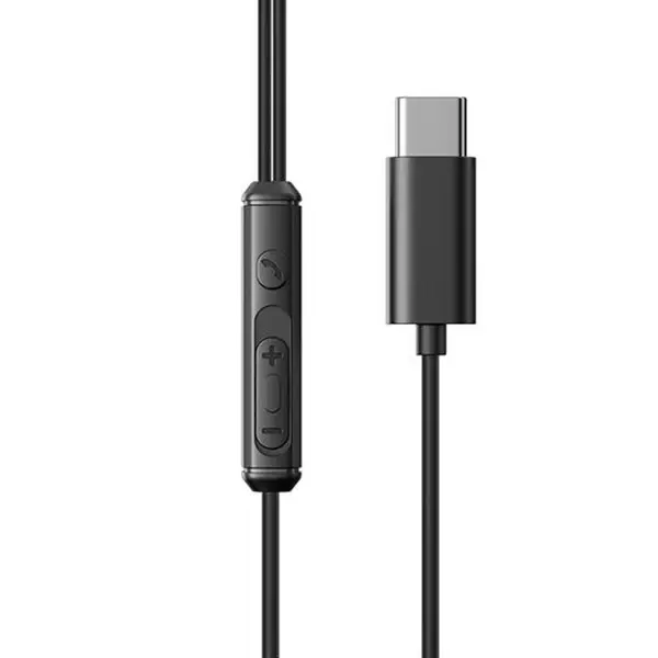 Joyroom JR-EC07 TYPE-C Series Half In-Ear Wired Earphones – Color: Black – View 3