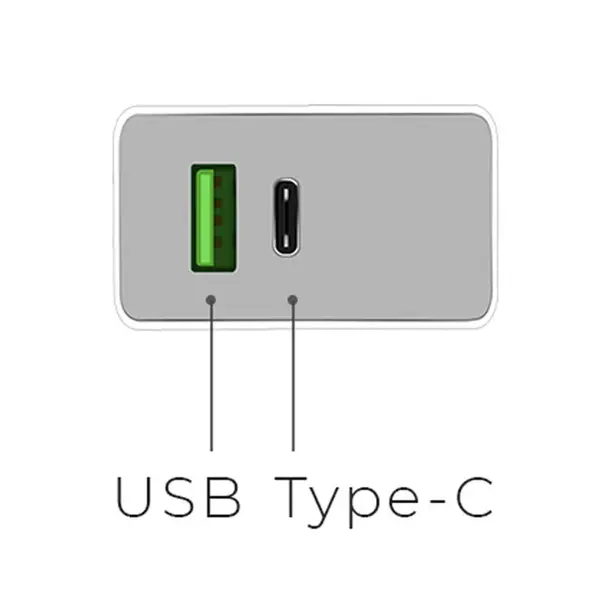 Hoco C24A Bele Dual-Port QC3.0 Fast Charger with Type-C Outputs – View 2