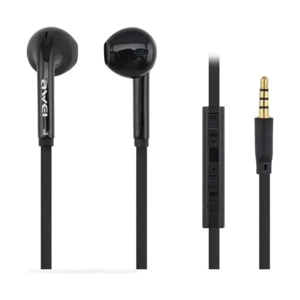 Awei ES-15Hi 3.5mm Crystal Clear Stereo Earphone – Color: Black – View 2