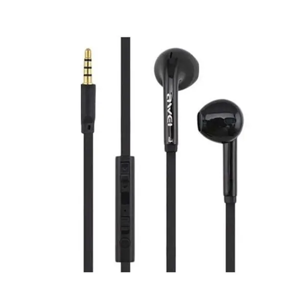 Awei ES-15Hi 3.5mm Crystal Clear Stereo Earphone – Color: Black – View 3