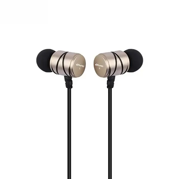 AWEI Q5I Supper Bass In Ear 3.5mm Wired Earphone – Color: Gold – View 1