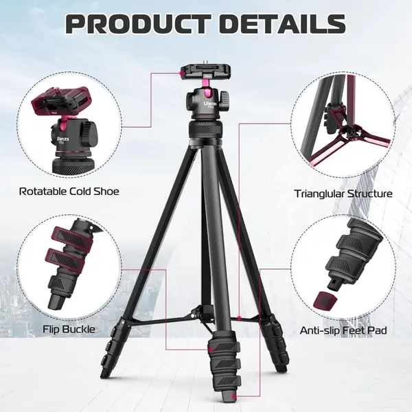 Ulanzi TT51 Aluminium Alloy Portable Lightweight Stand Tripod – View 4